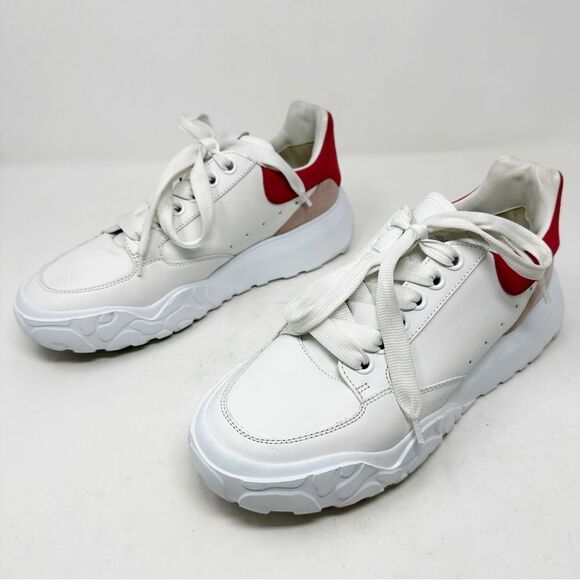 Alexander Mcqueen Court Leather Red Suede Sneakers 39.5 - Picture 6 of 14